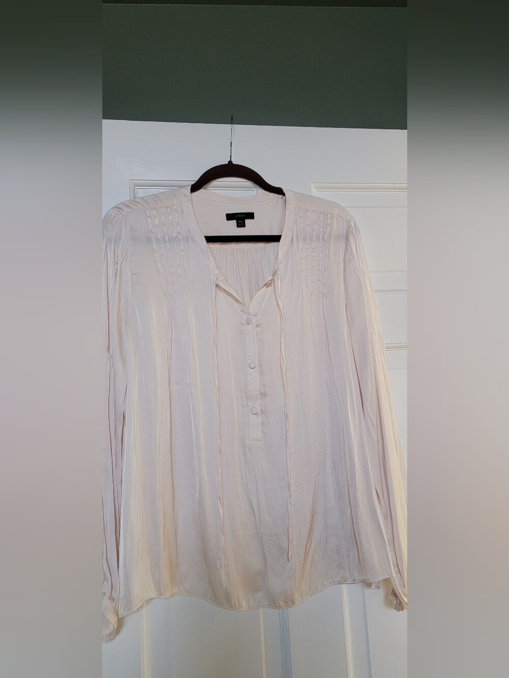 NWOT J. Crew Featherweight Silky Cream Blouse, XXL